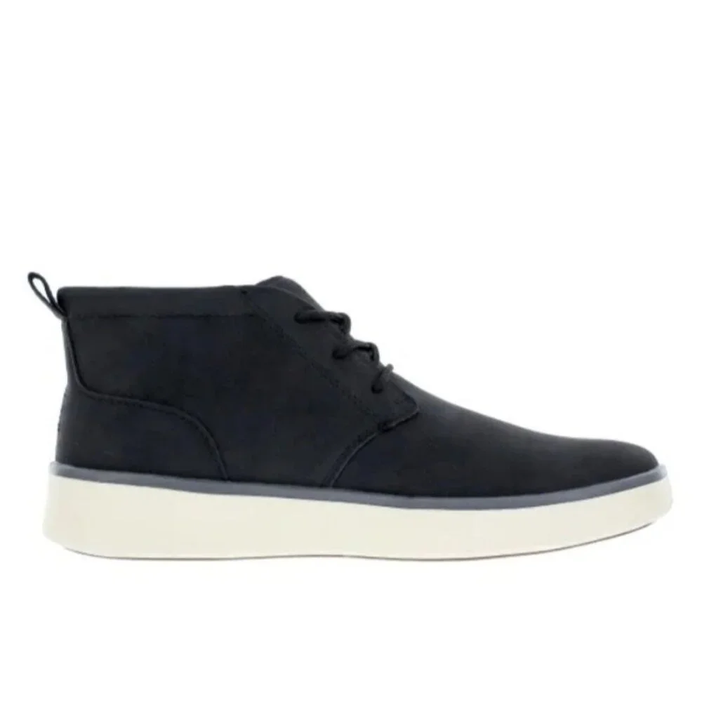 Izod 11 Palmer Men's Chukka Boots Black Leather Round Toe Lace-up Shoes Sneaker